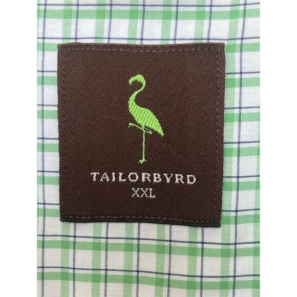 Tailorbyrd Men's 2XL Green Check Long Sleeve Button-Down Shirt Casual - Picture 4 of 7